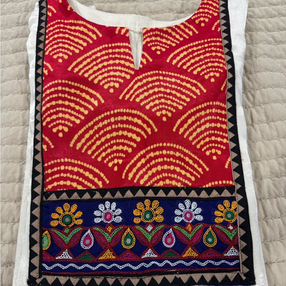 Embroidered White and Red Tunic